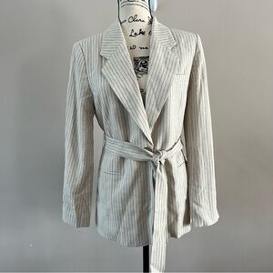 Tuckernuck Natural stripe shea blazer jacket Ladies size small Beige
